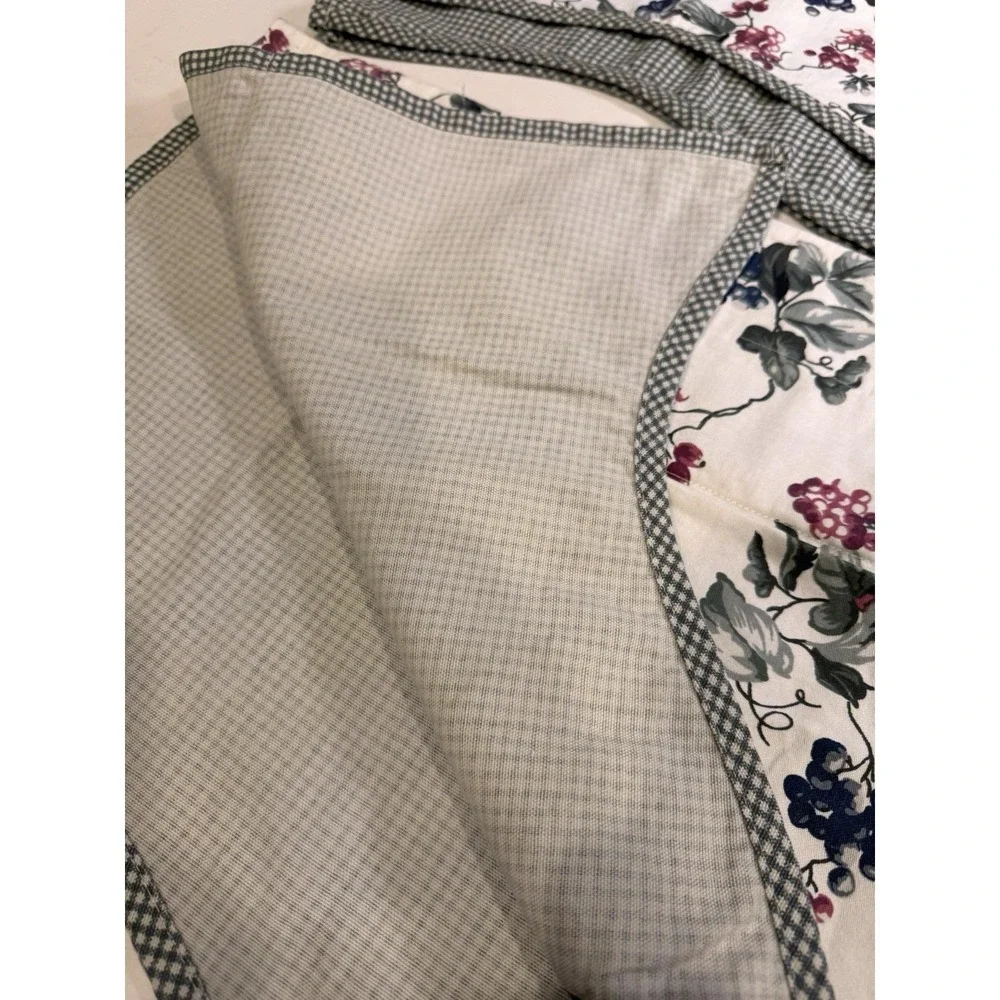 Waverly Orchard Trail 2 Scalloped Valances 74x15 Curtains Grapes‎ Green Gingham